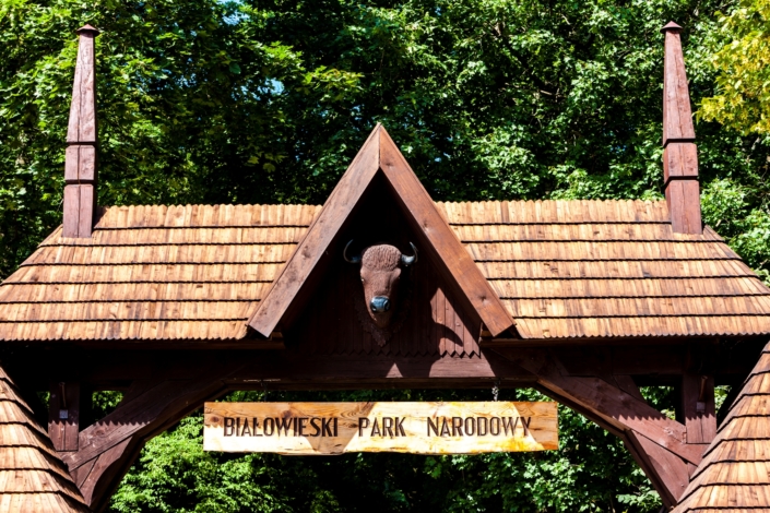 gate of Bialowieski national park, Podlaskie Voivodeship, Poland
