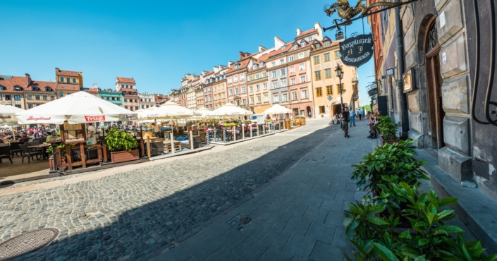 Market square in Warsaw, Poland, Europe.