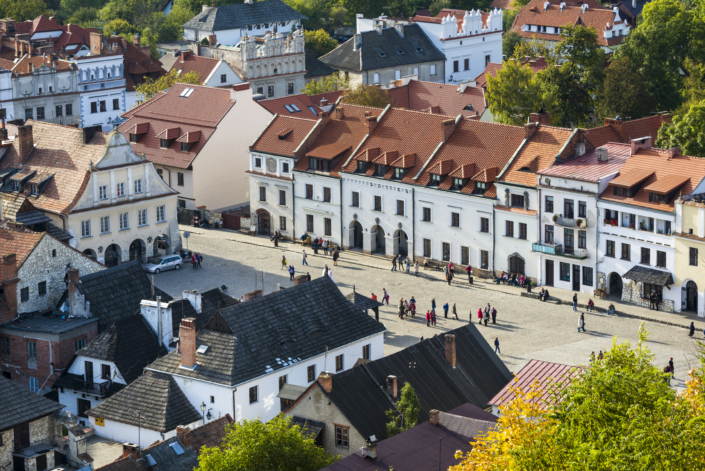 Summer panorama of historic town Kazimierz Dolny, Poland